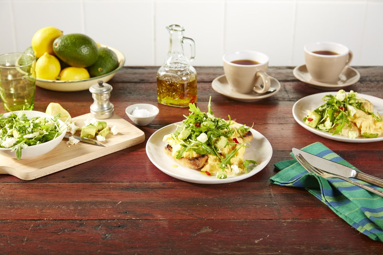 Fluffy Scrambled Eggs With Feta & Chilli Avocado Smash | Bulla