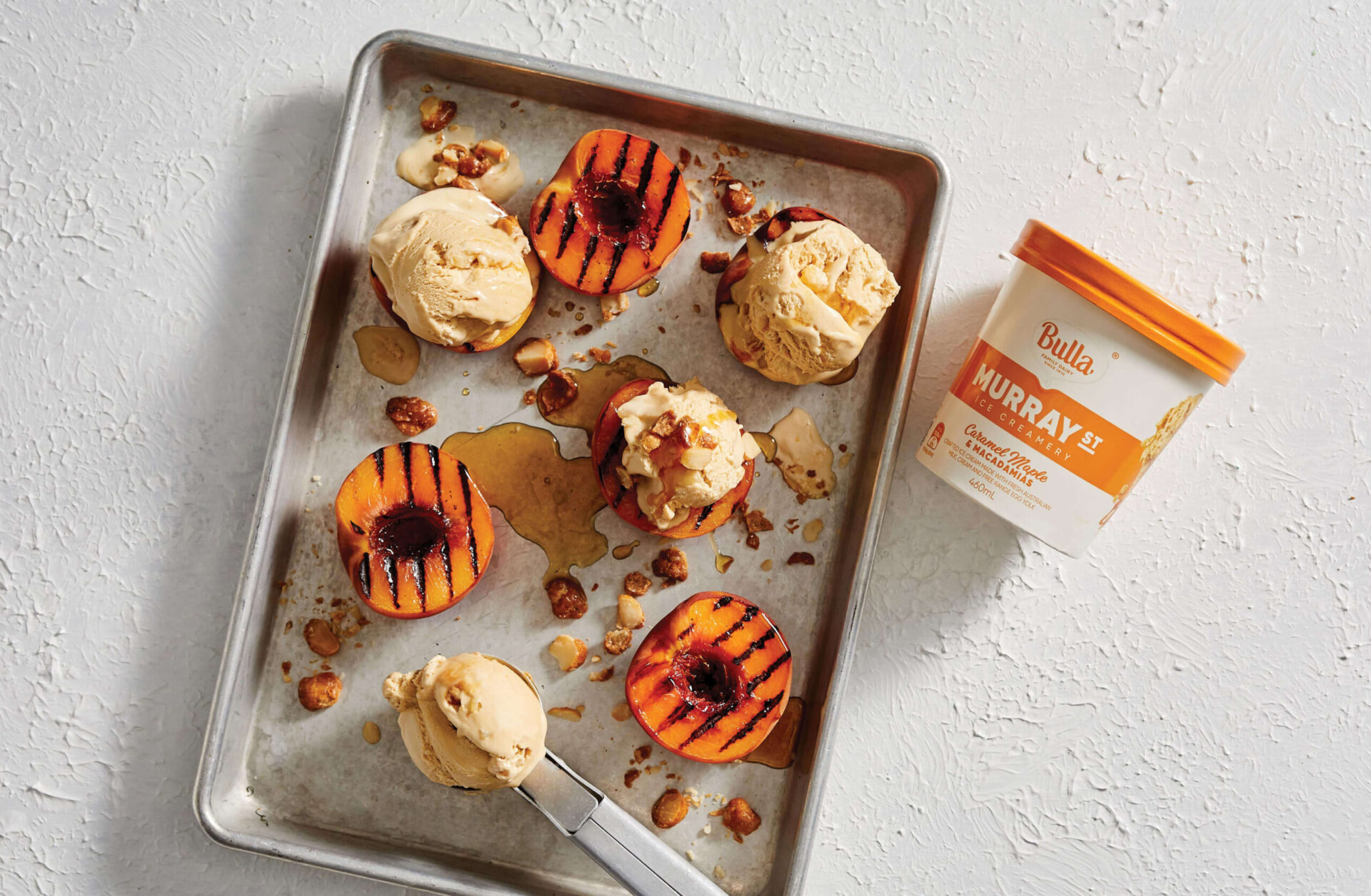 Grilled Nectarine Halves with Murray St Ice Cream