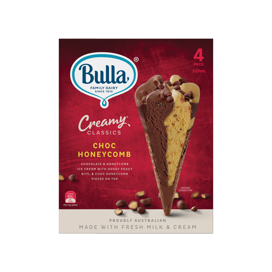 Bulla Creamy Classics Cones Choc Bulla