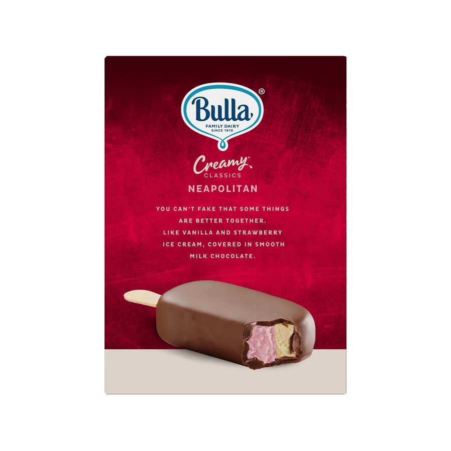 Bulla Creamy Classics Sticks - Neapolitan Vanilla Strawberry | Bulla