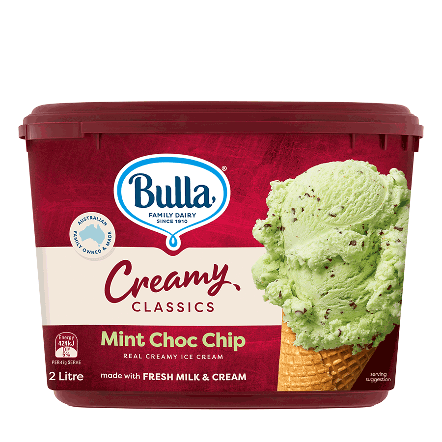 Bulla Creamy Classics Ice Cream Tubs Mint Choc Chip Bulla