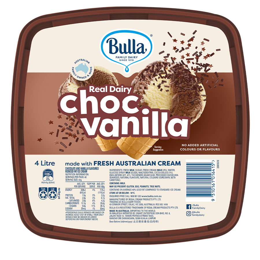 Bulla Real Dairy – Choc Vanilla Twin