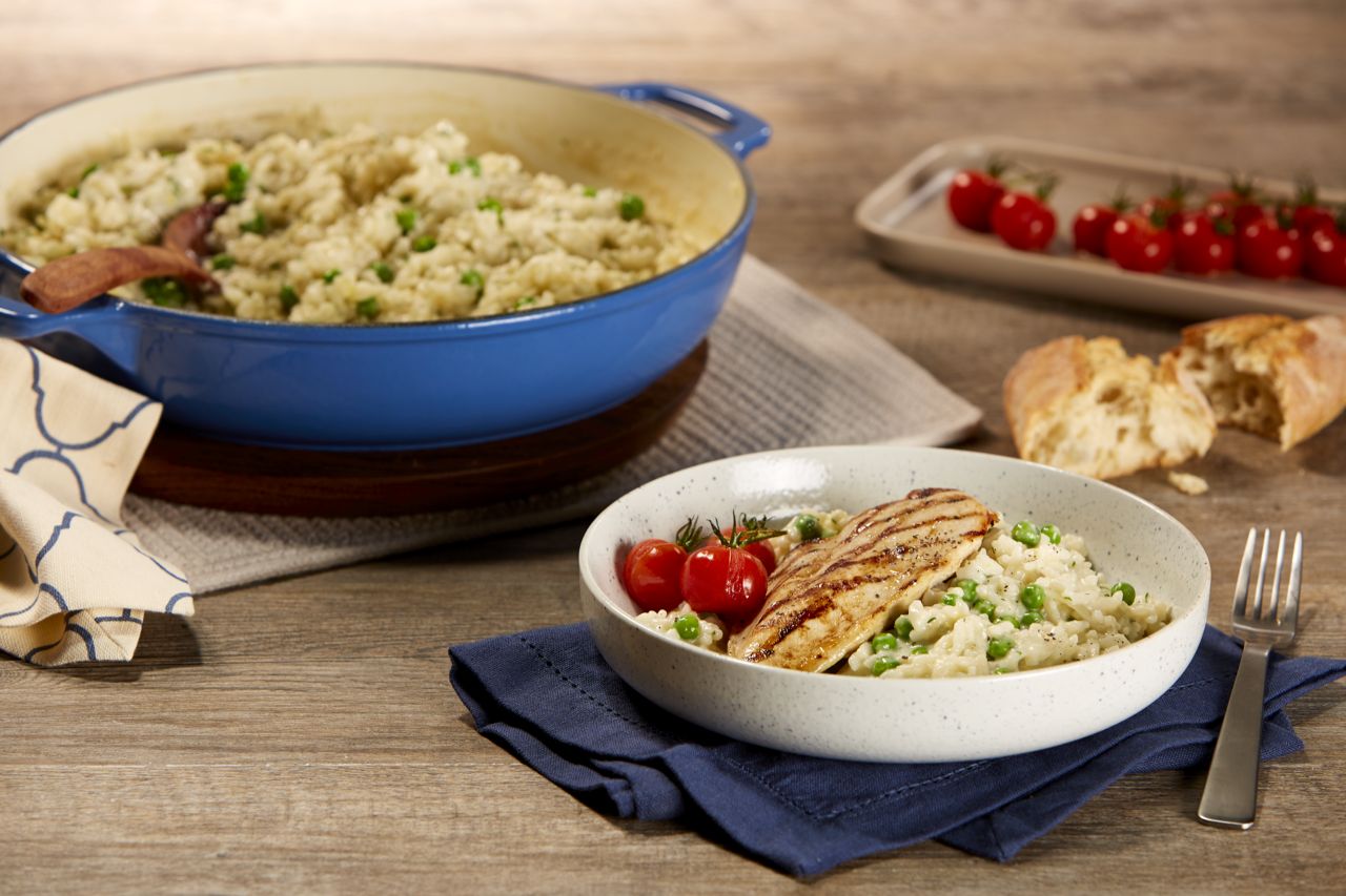 Baked Pea & Lemon Risotto with Chicken | Bulla