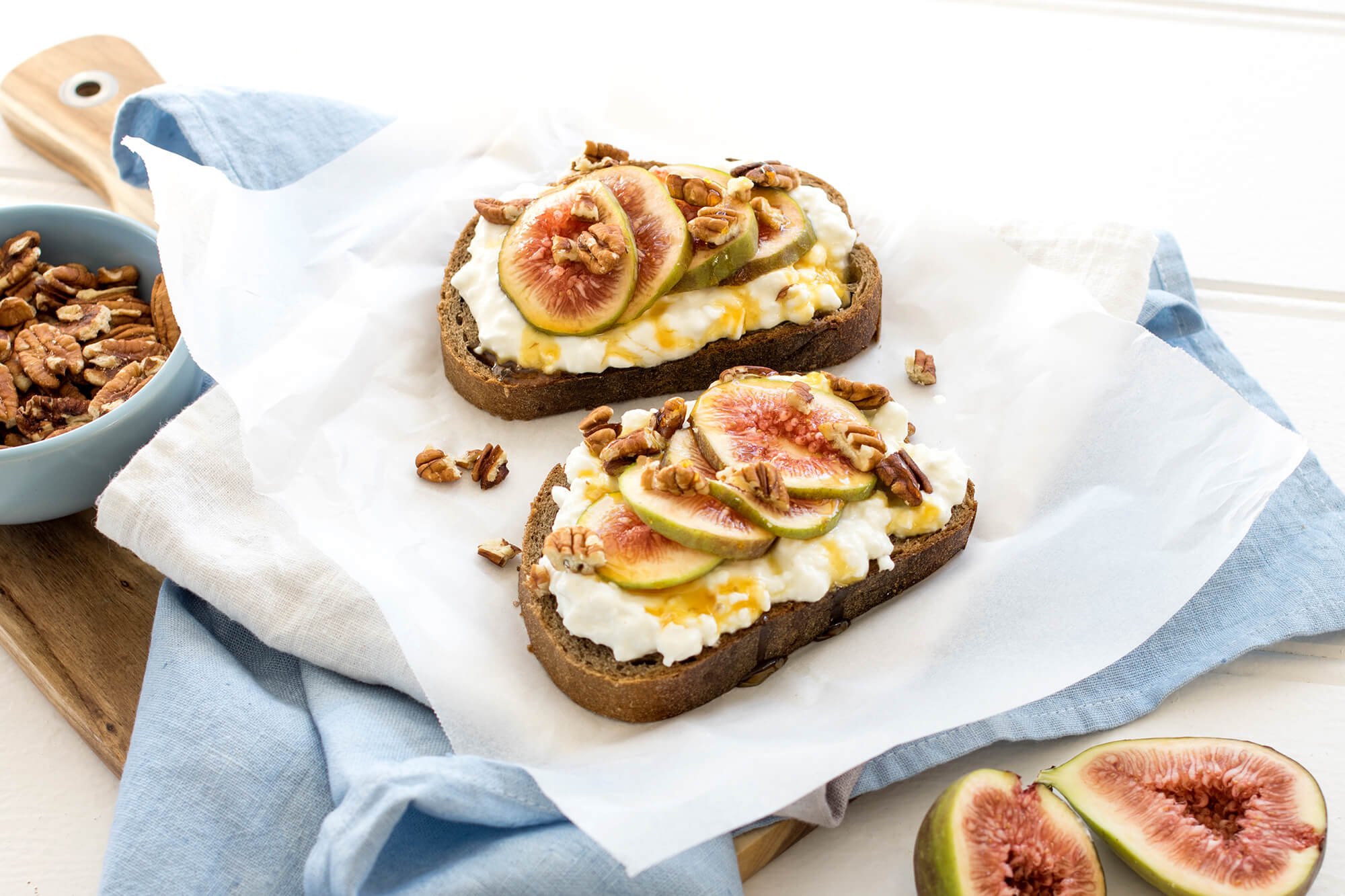 Cheese Toast with Figs, Pecans & Honey | Bulla