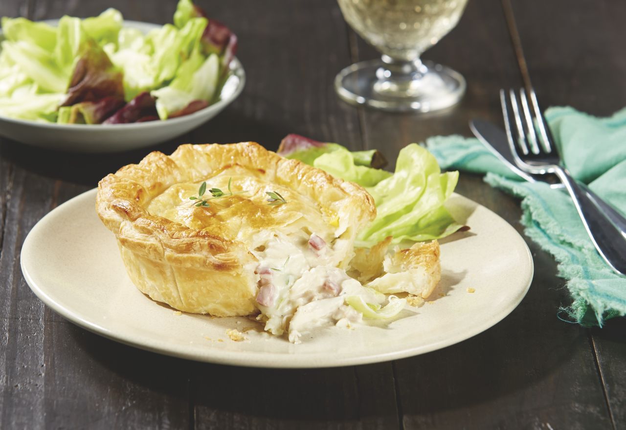 Chicken, pancetta & thyme pies Bulla