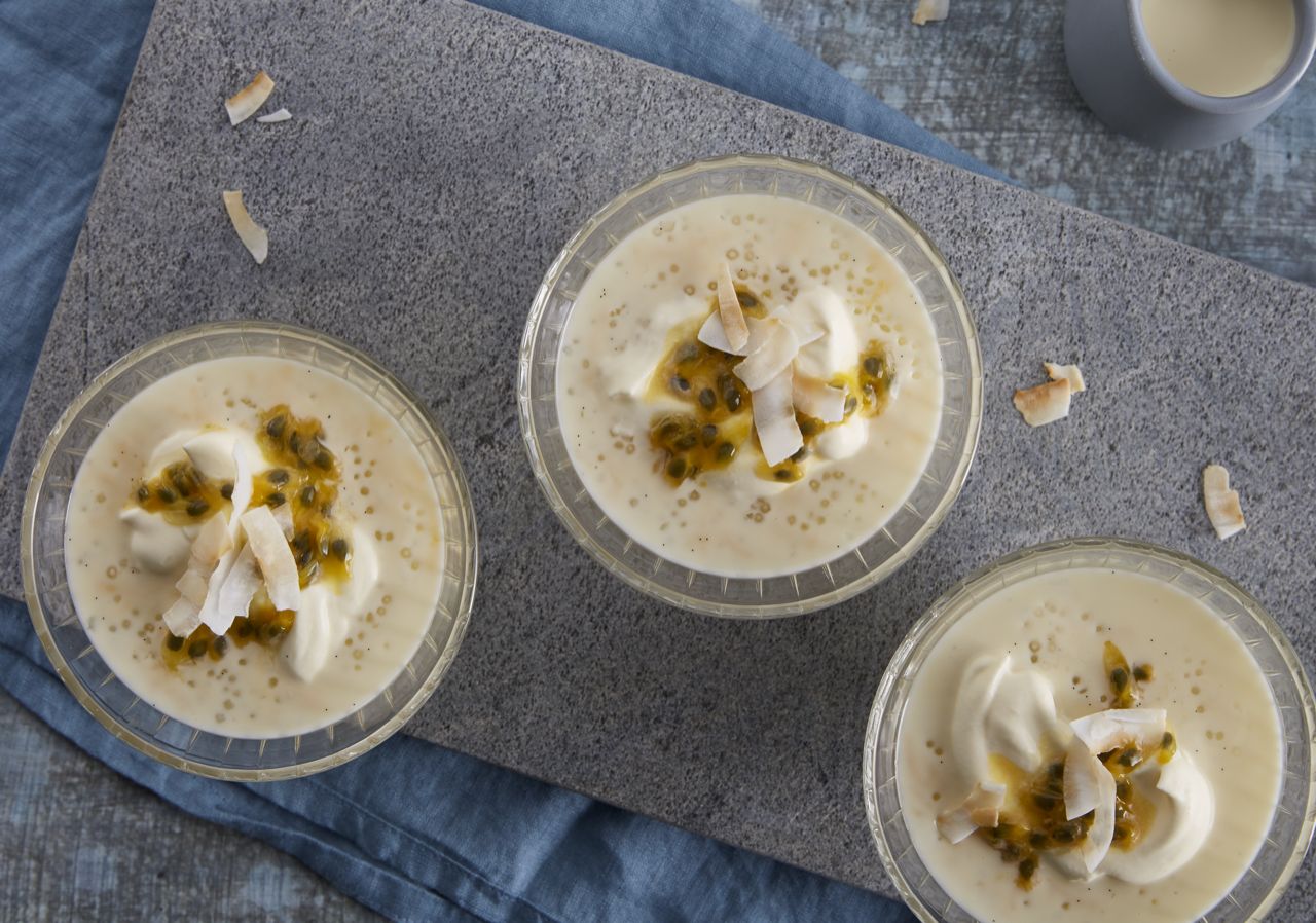 Coconut Sago Pudding with Passionfruit | Bulla