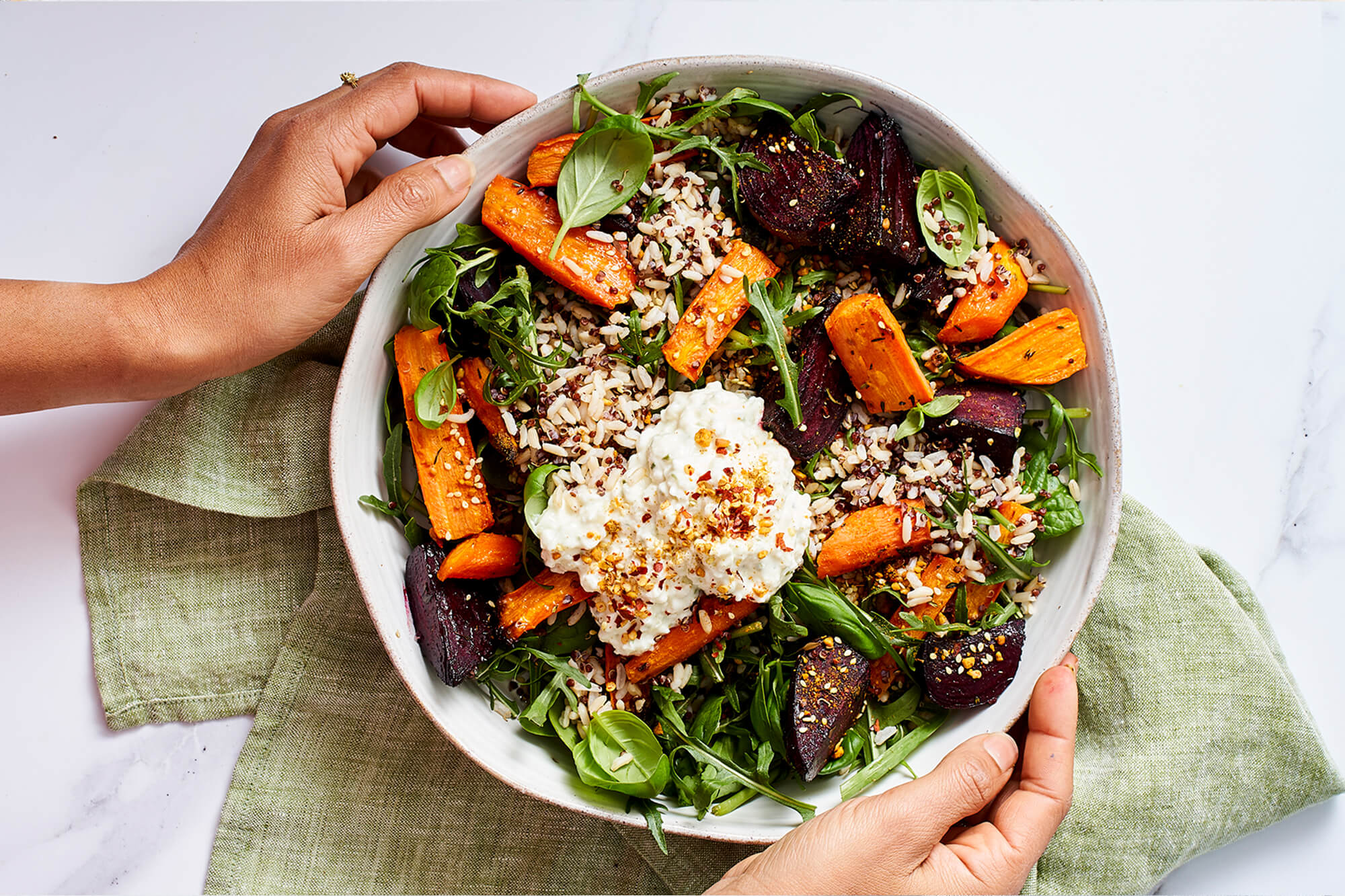 Cottage Cheese, Roast Vegetable, Beetroot & Grain Salad Bulla