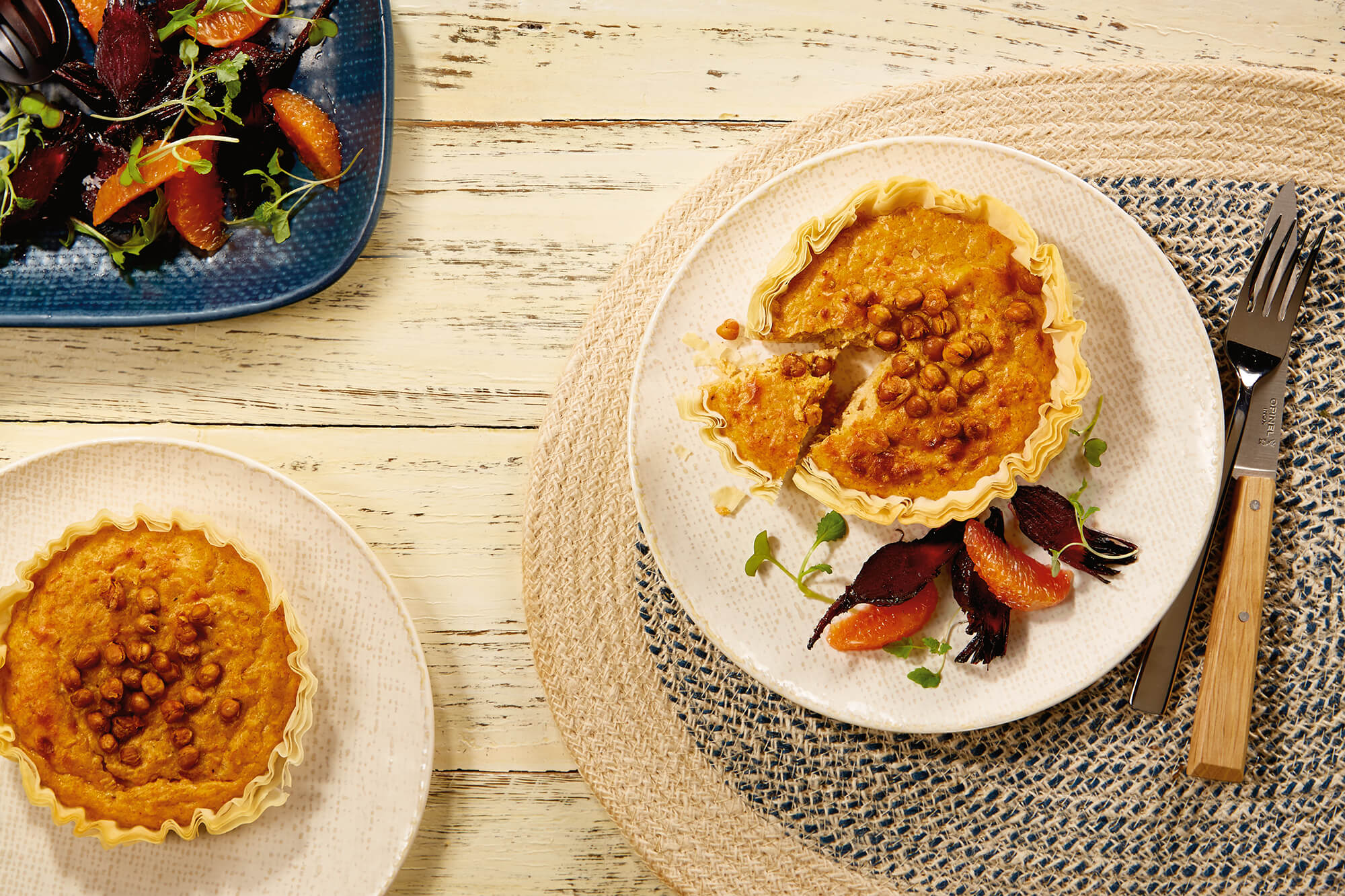 Chickpea Cottage Cheese & Tahini Filo Tarts Bulla