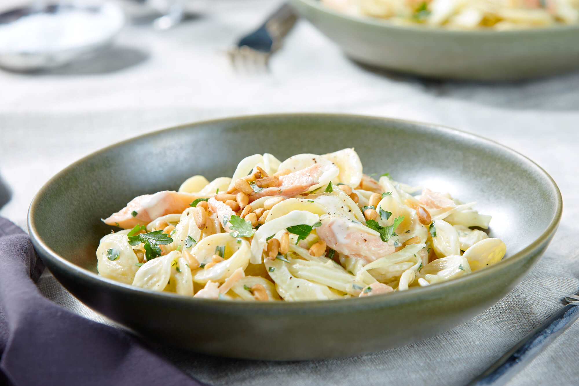 Orecchiette with creamy smoked trout &amp; fennel | Bulla