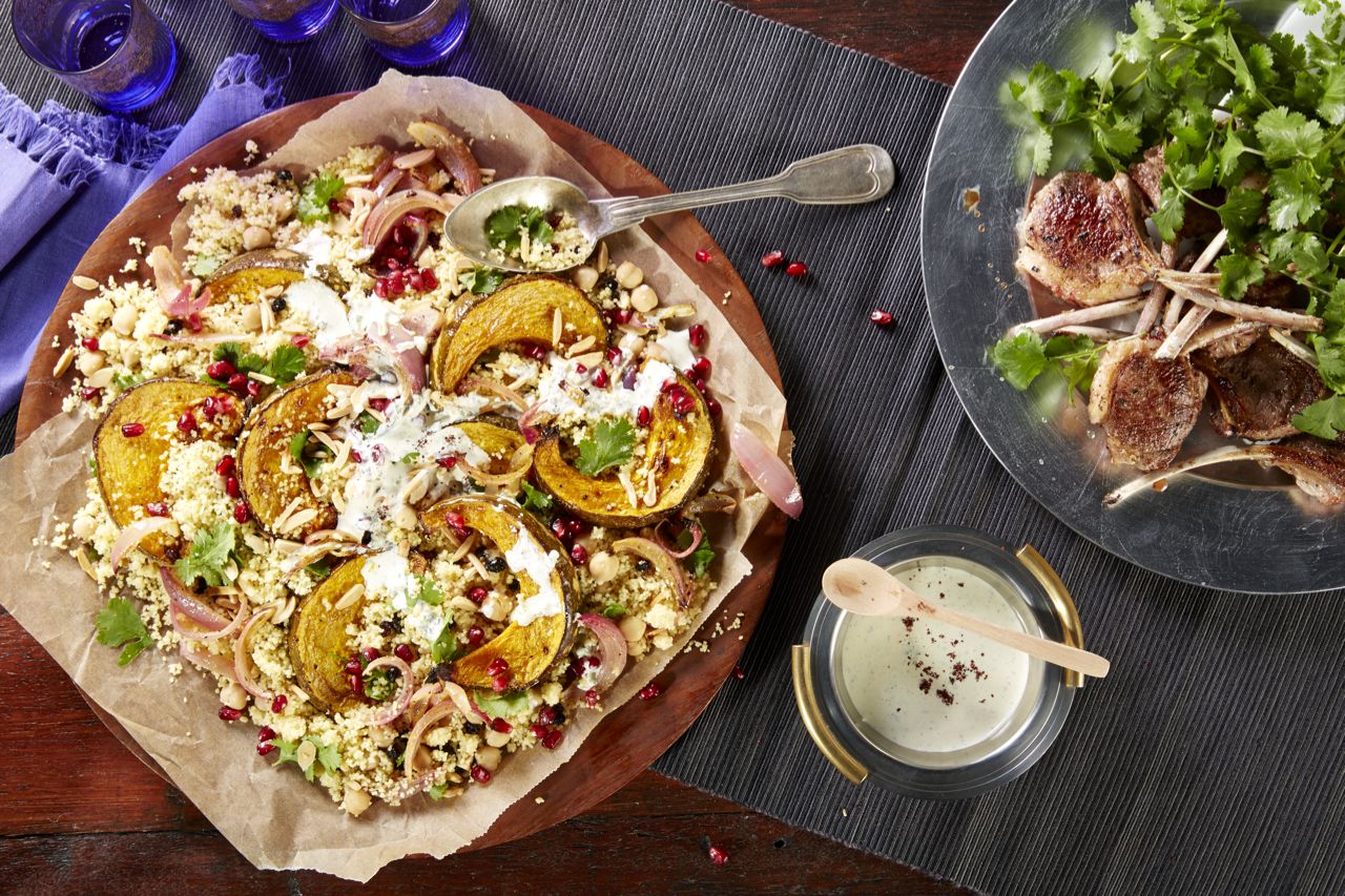 Roasted Middle Eastern Pumpkin, Couscous & a Creamy Dressing