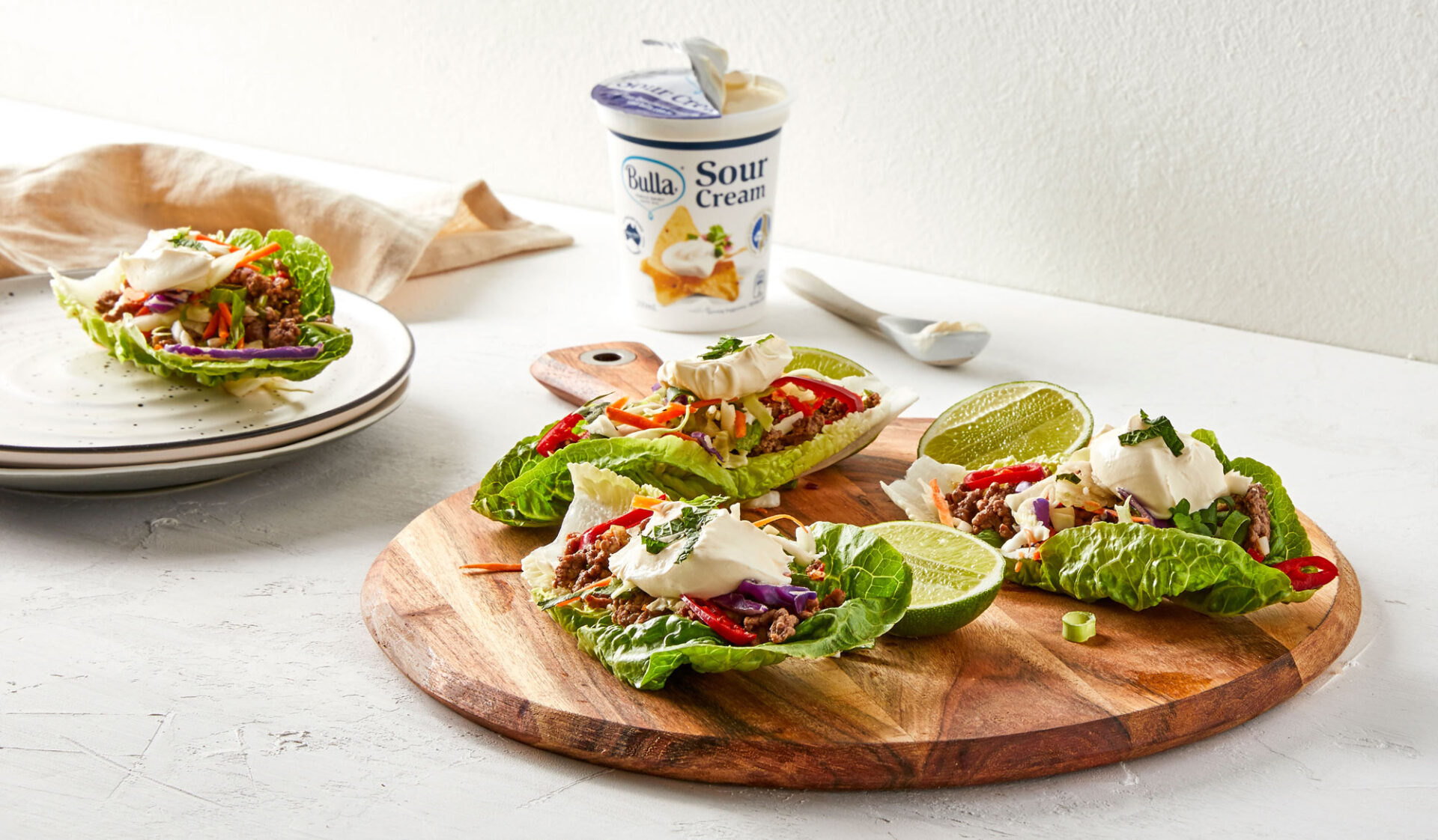 Smoky Beef & Coleslaw Lettuce Cups | Bulla