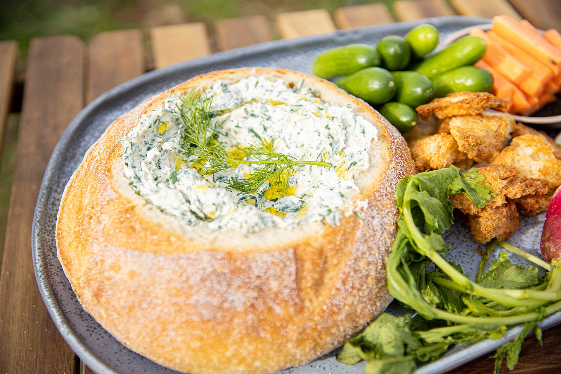 Sour Cream & Spinach Tuna Loaf Dip by Everyday Gourmet Bulla