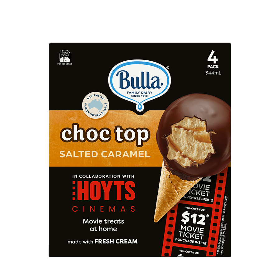 Bulla HOYTS Choc Tops – Salted Caramel