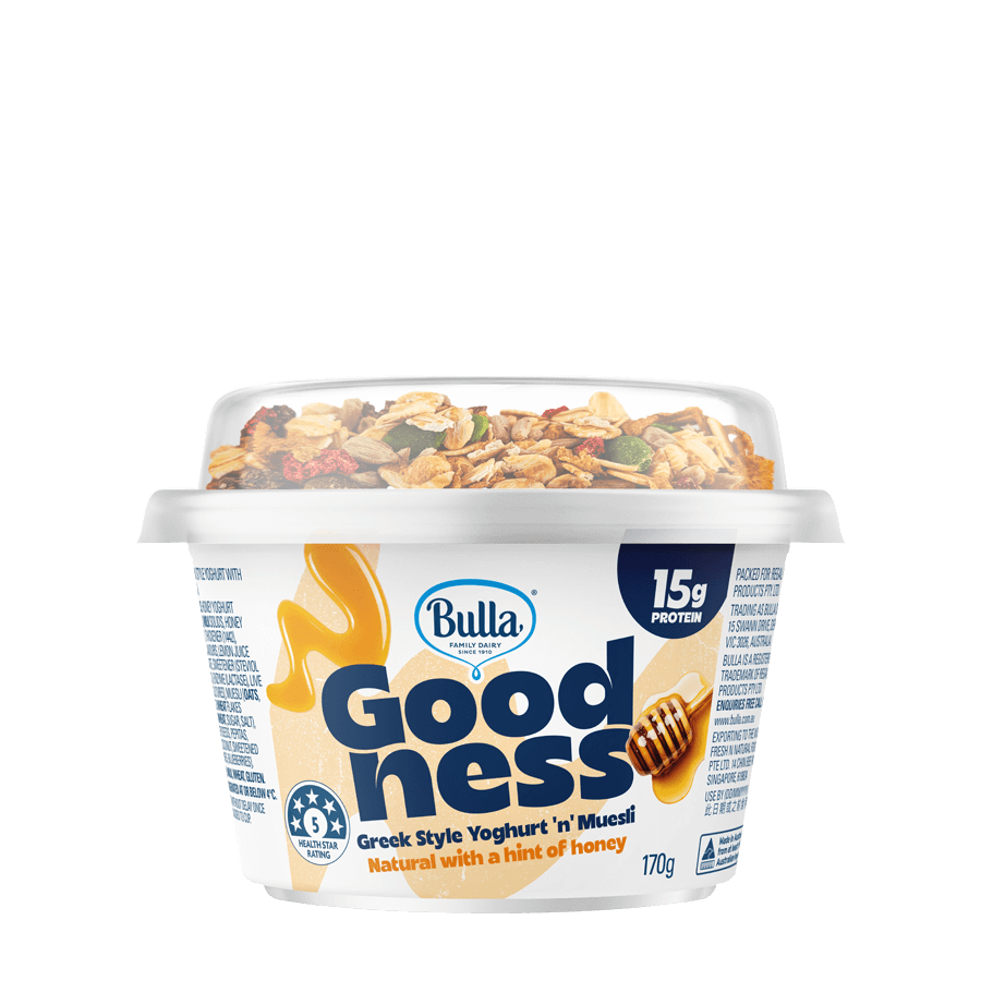 Bulla Goodness Greek Style Yoghurt ‘n’ Muesli – Natural with a hint of Honey