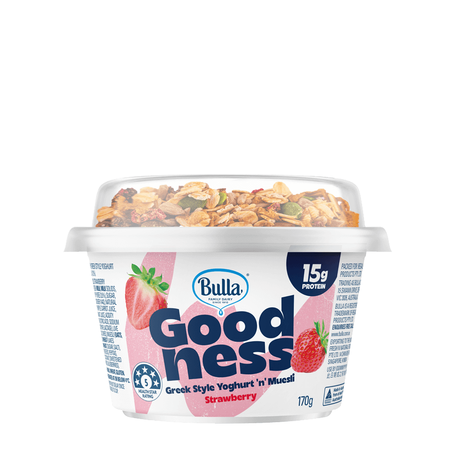 Bulla Goodness Greek Style Yoghurt ‘n’ Muesli – Strawberry