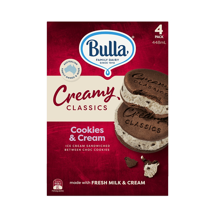 Bulla Creamy Classics Sandwich – Cookies and Cream Bulla Creamy Classics Sandwich – Cookies and Cream