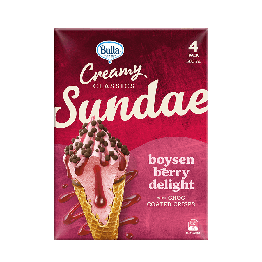 Bulla Creamy Classics Sundae Cones – Boysenberry Delight