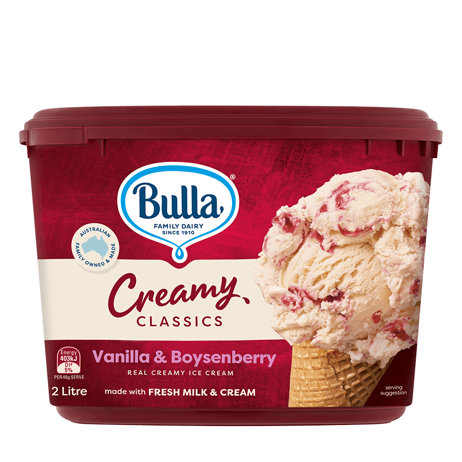 Bulla Creamy Classics Ice Cream Tubs – Vanilla & Boysenberry