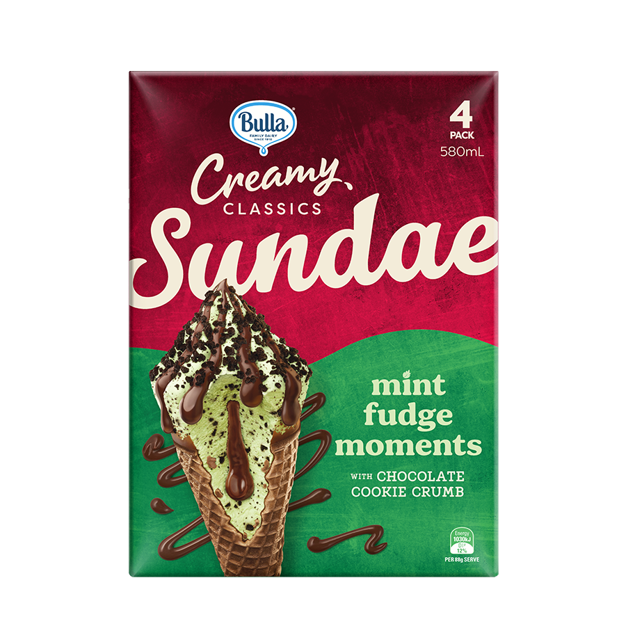 Bulla Creamy Classics Sundae Cones – Mint Fudge Moments